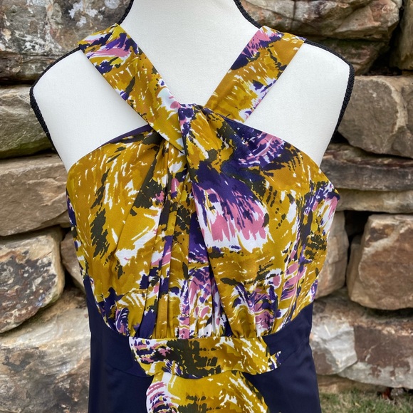 NWT Purple/Gold/Pink Halter Dress. Originally 98. Size 10 - Picture 2 of 7